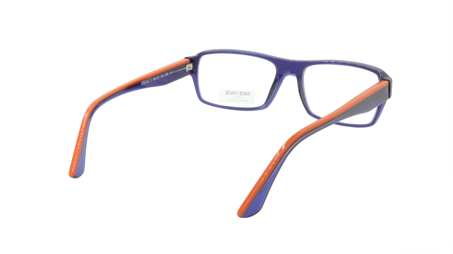 Face A Face Eyeglasses Frame SOLAL 3 Col. 008 Acetate Ink Blue Bright Orange