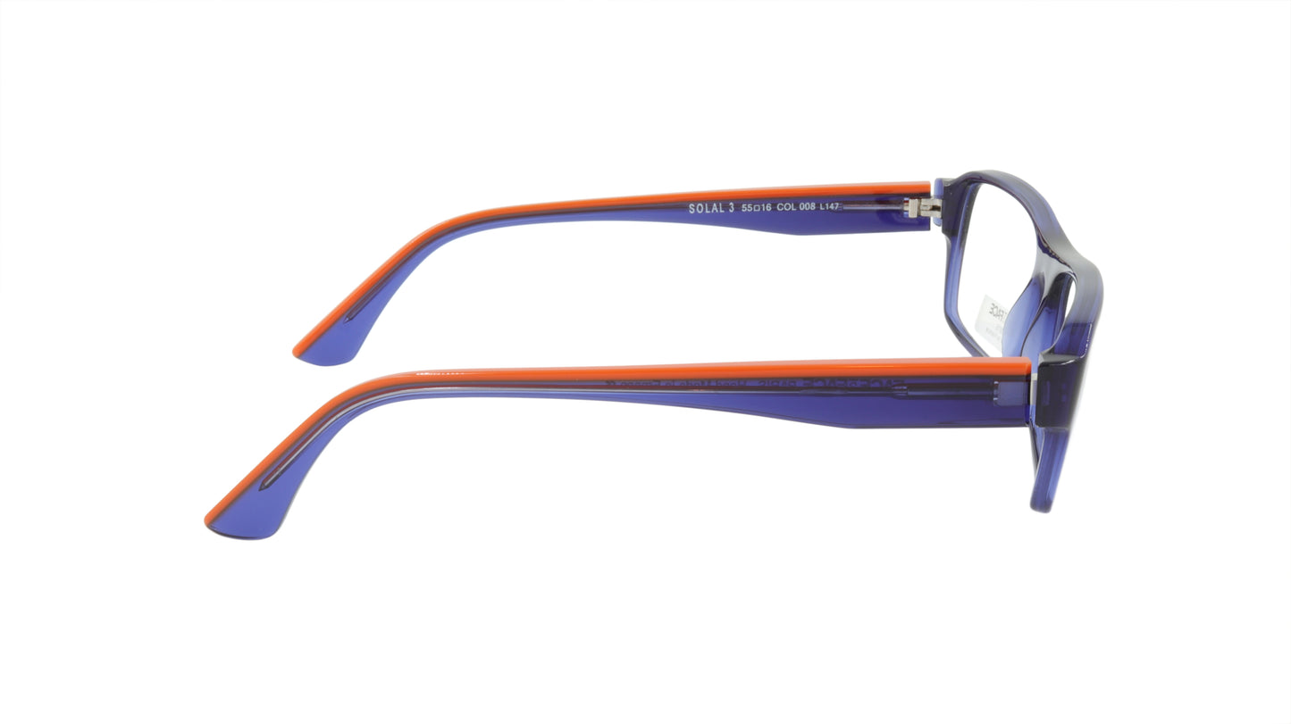 Face A Face Eyeglasses Frame SOLAL 3 Col. 008 Acetate Ink Blue Bright Orange