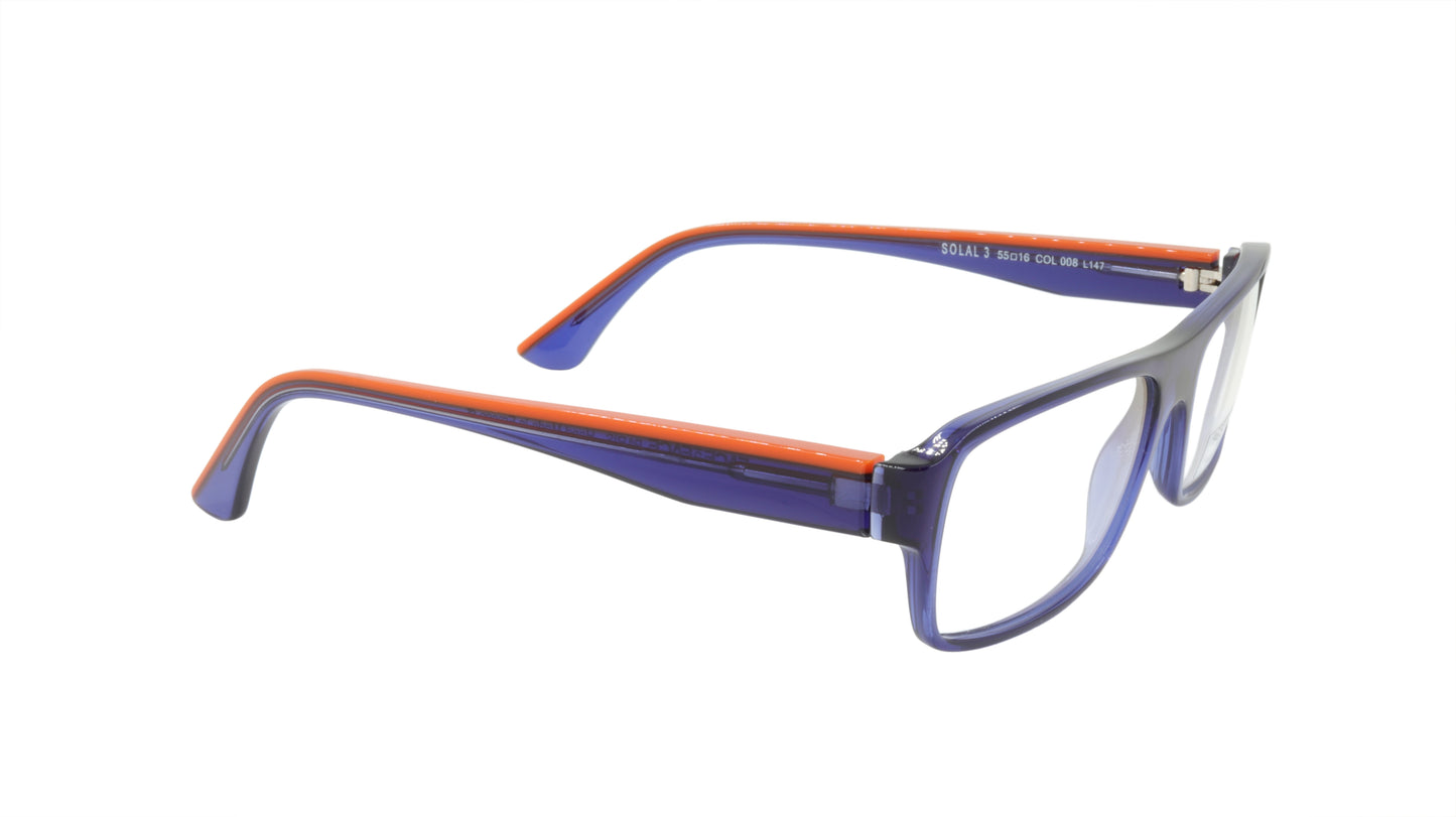 Face A Face Eyeglasses Frame SOLAL 3 Col. 008 Acetate Ink Blue Bright Orange