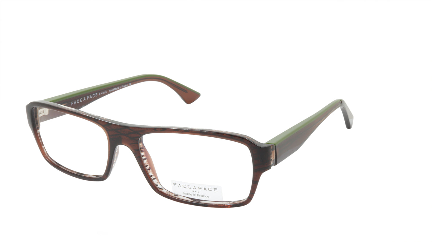 Face A Face Eyeglasses Frame SOLAL 3 Col. 092 Acetate Chestnut Brown Army Green