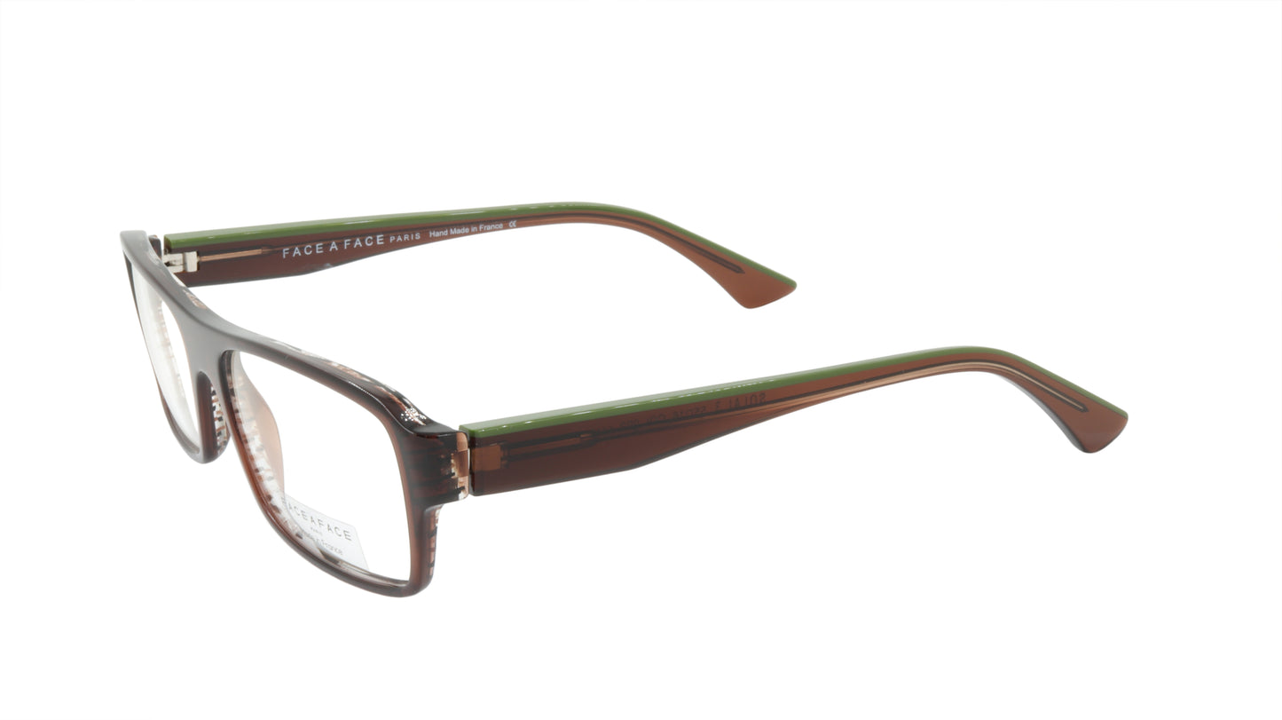 Face A Face Eyeglasses Frame SOLAL 3 Col. 092 Acetate Chestnut Brown Army Green