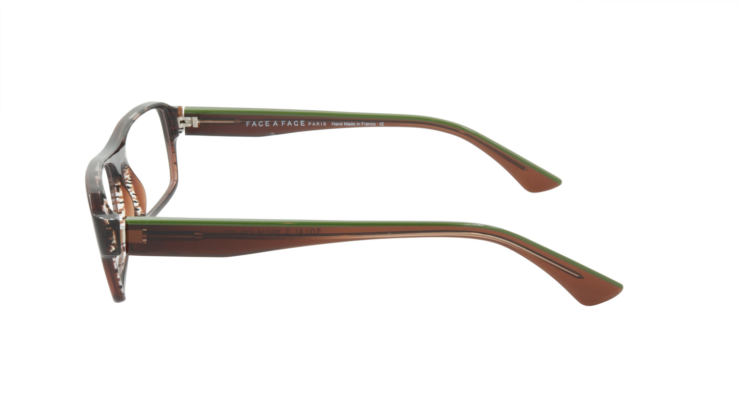 Face A Face Eyeglasses Frame SOLAL 3 Col. 092 Acetate Chestnut Brown Army Green