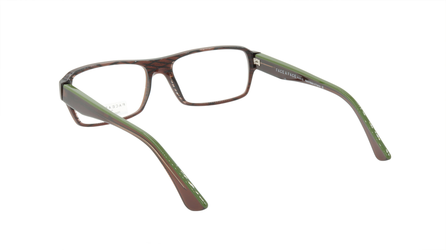 Face A Face Eyeglasses Frame SOLAL 3 Col. 092 Acetate Chestnut Brown Army Green