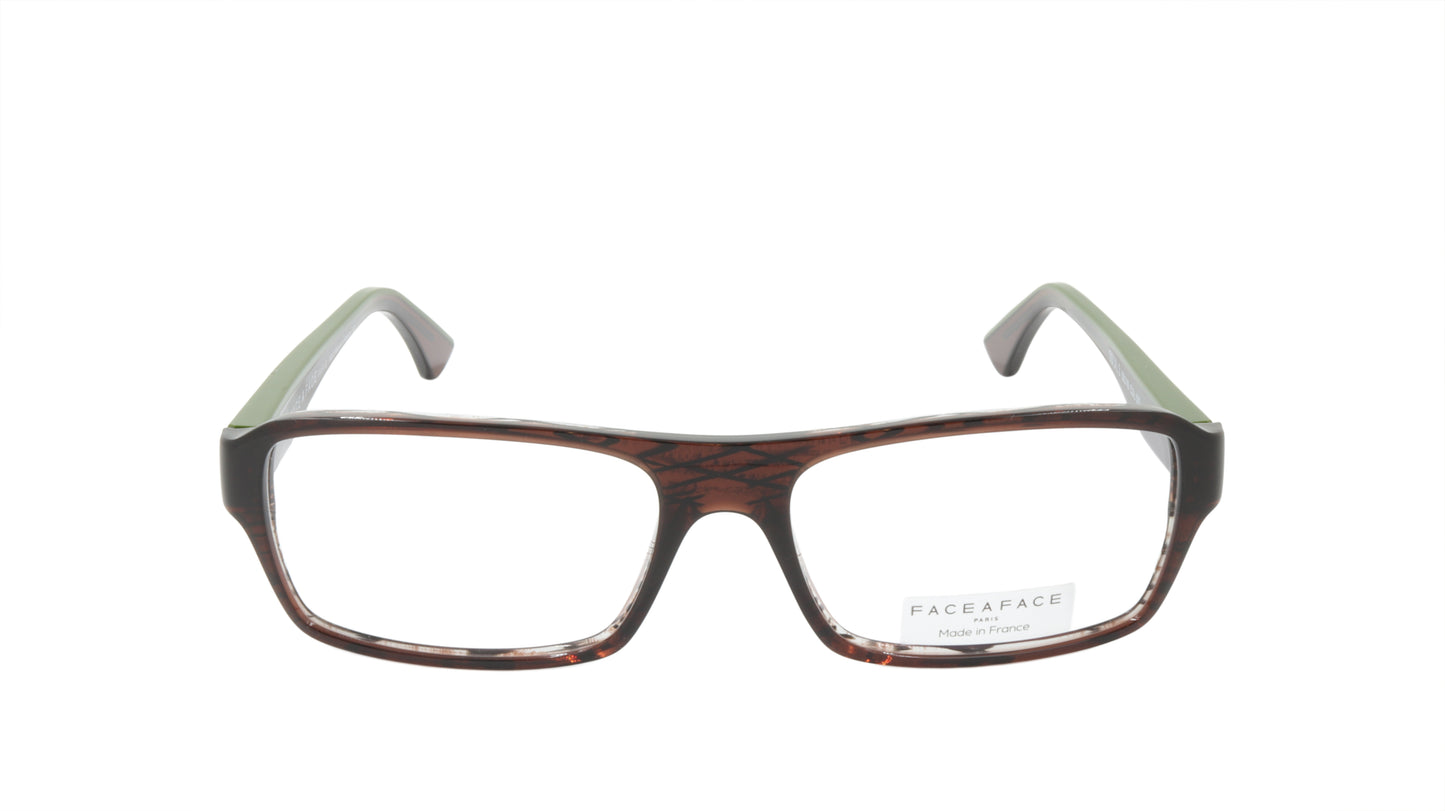Face A Face Eyeglasses Frame SOLAL 3 Col. 092 Acetate Chestnut Brown Army Green