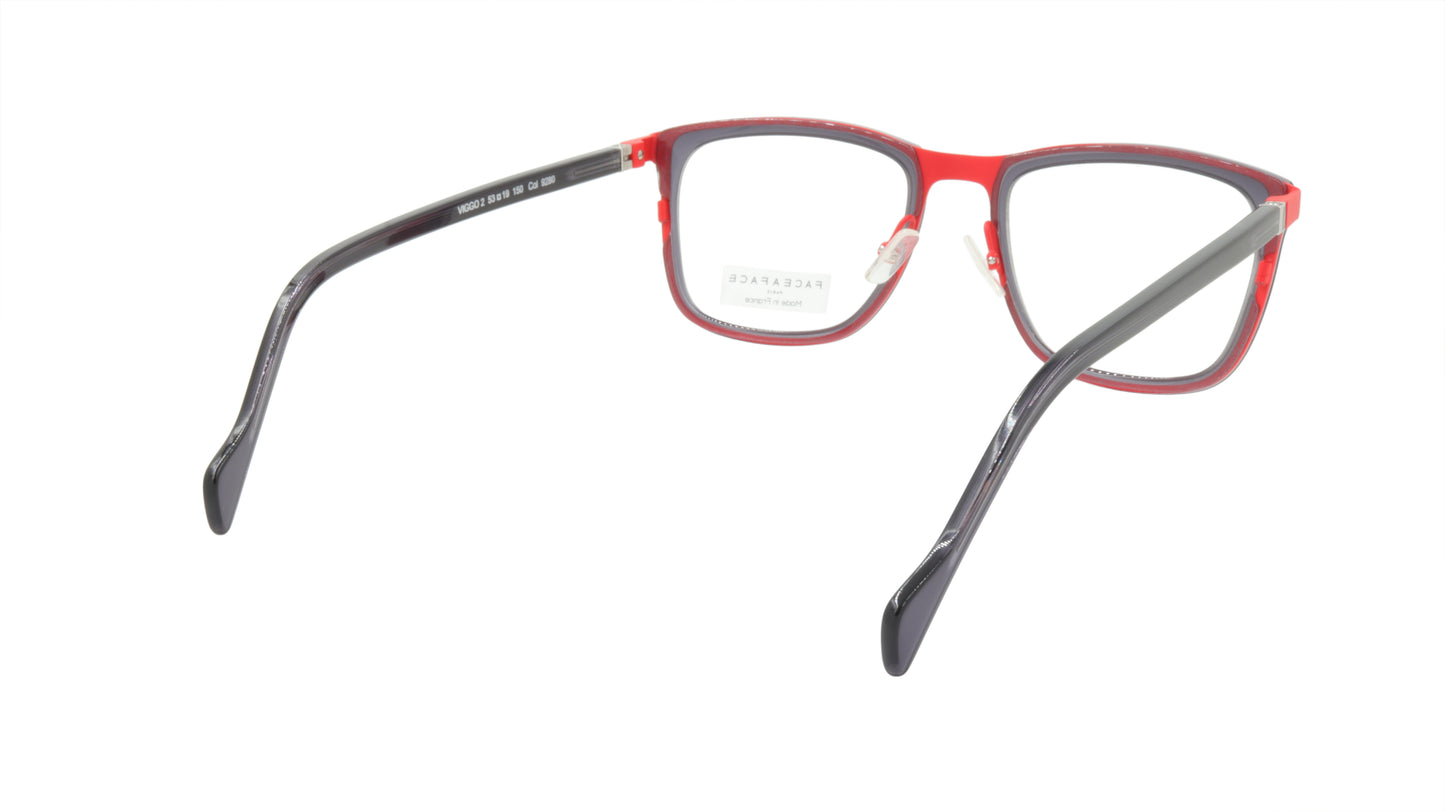 Face A Face Eyeglasses Frame VIGGO 2 Col. 9280 Acetate Metal Marr Red Dark Viole