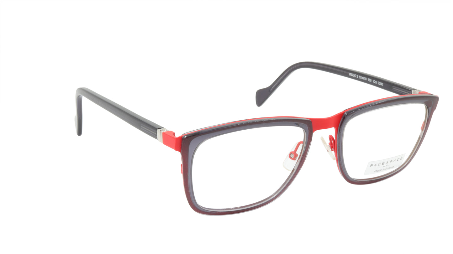Face A Face Eyeglasses Frame VIGGO 2 Col. 9280 Acetate Metal Marr Red Dark Viole