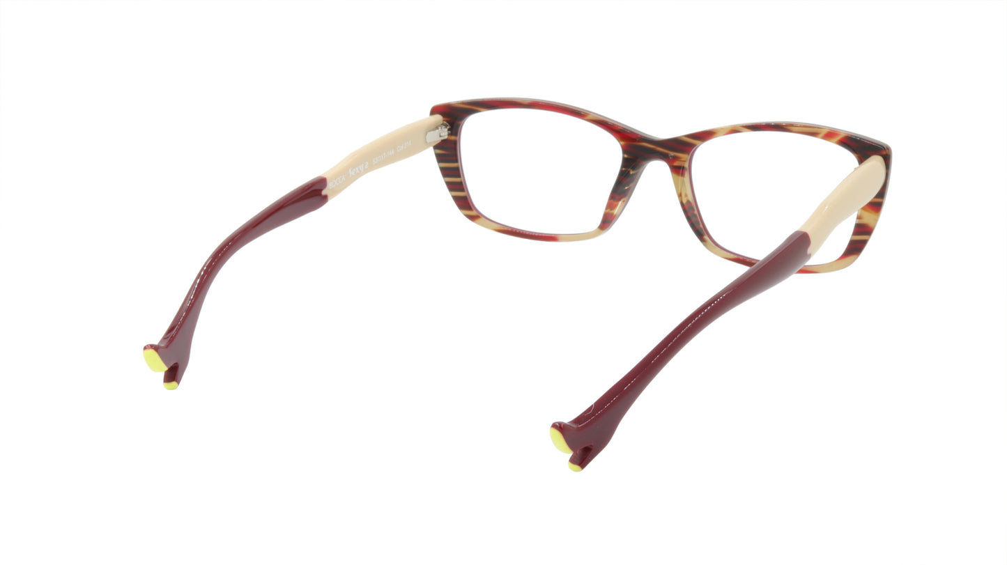 Face A Face Eyeglasses Frame BOCCA Sexy 2 Col. 214 Acetate Dark Red Yellow Flame