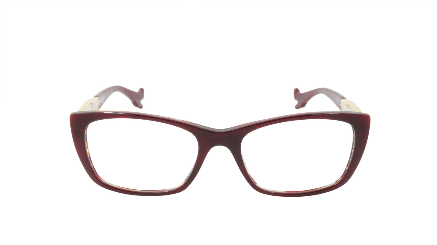 Face A Face Eyeglasses Frame BOCCA Sexy 2 Col. 214 Acetate Dark Red Yellow Flame