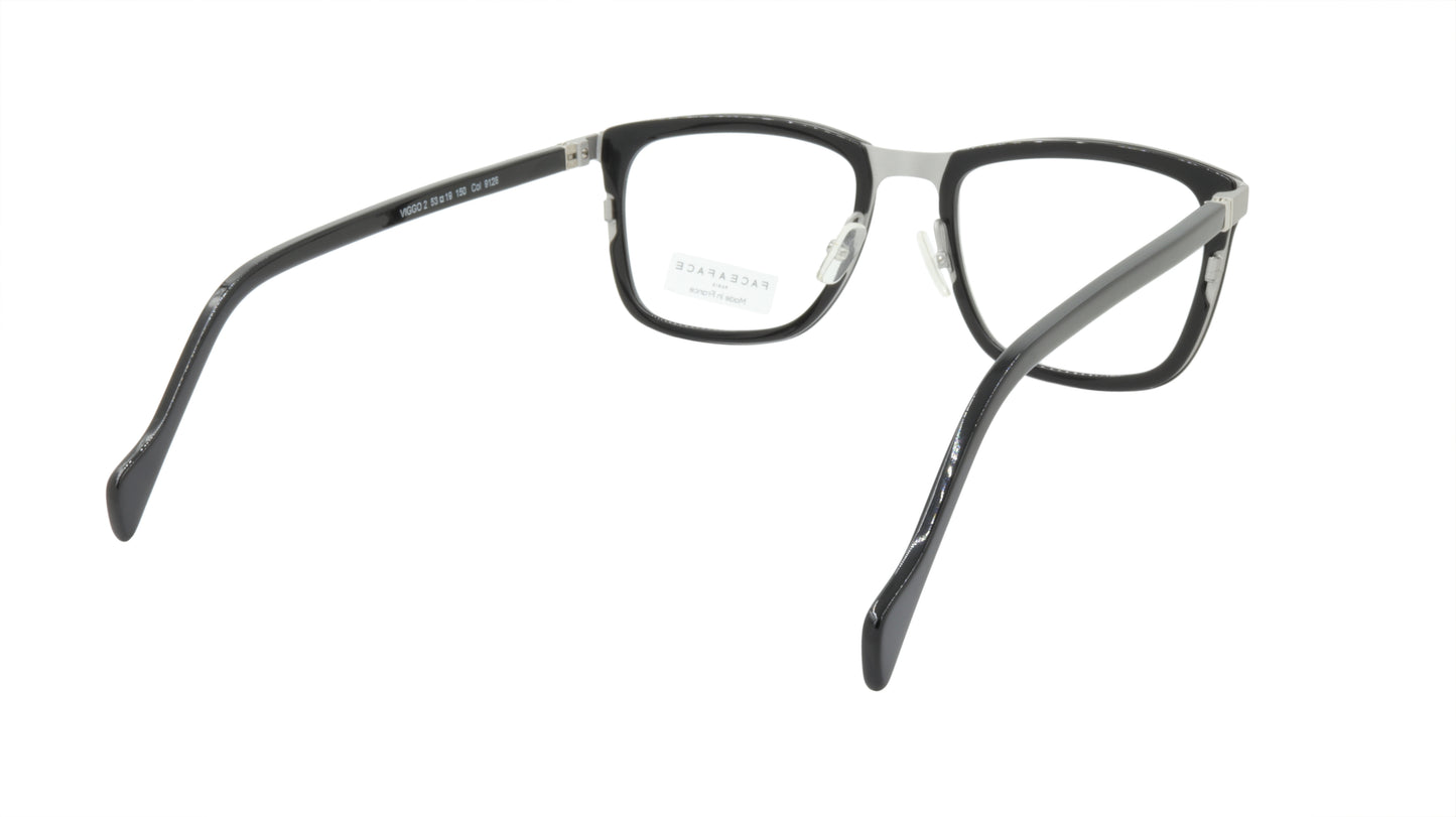 Face A Face Eyeglasses Frame VIGGO 2 Col. 9128 Acetate Metal Aluminum Grey Black