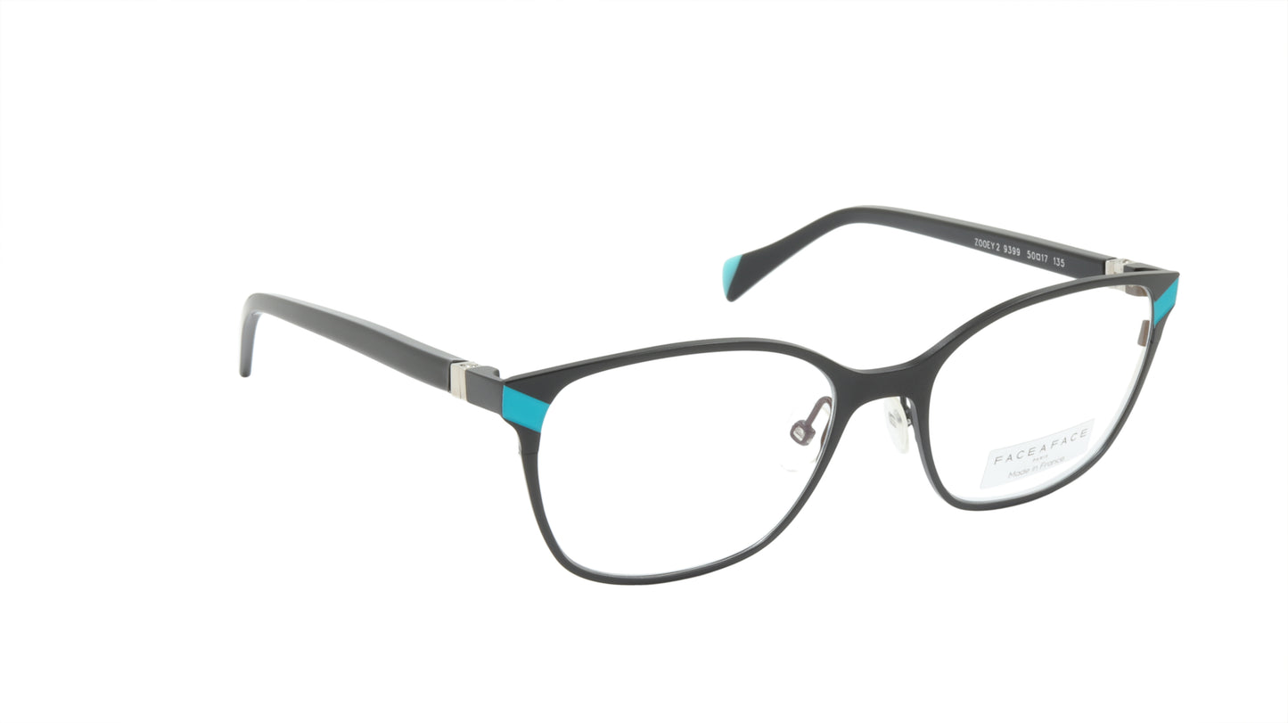 Face A Face Eyeglasses Frame ZOOEY 2 Col. 9399 Acetate Metal Matte Black