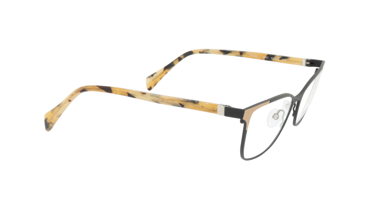 Face A Face Eyeglasses Frame SANDS 3 Col. TM01 Acetate Metal Matte Black Satin