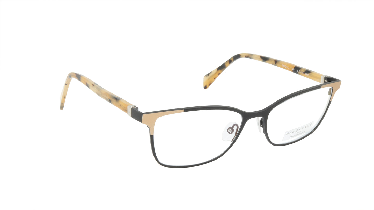 Face A Face Eyeglasses Frame SANDS 3 Col. TM01 Acetate Metal Matte Black Satin