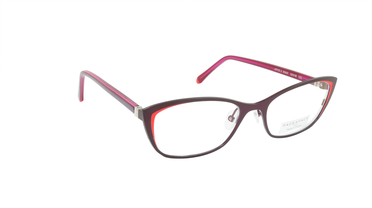 Face A Face Eyeglasses Frame JOYCE 2 Col. 9560 Acetate Velvet Aubergine Violet