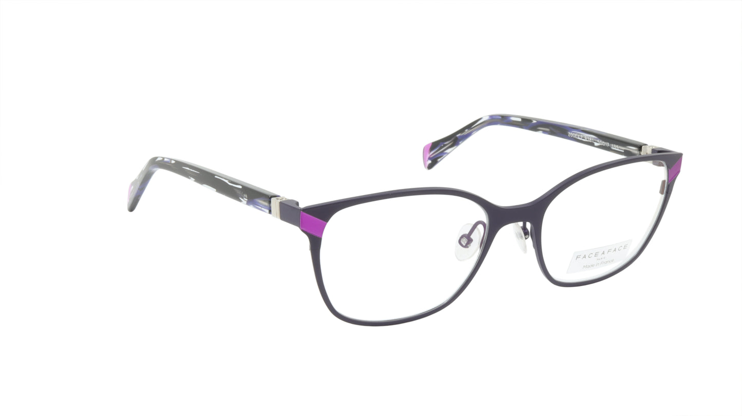 Face A Face Eyeglasses Frame ZOOEY 2 Col. 9381 Acetate Metal Dark Matte Violet