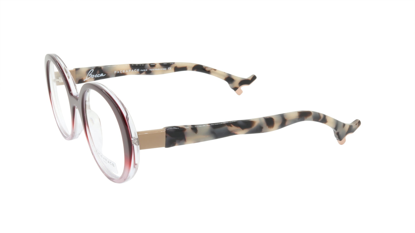 Face A Face Eyeglasses Frame BOCCA LOVA 3 Col. 449 Acetate Burgundy Crystal Camo