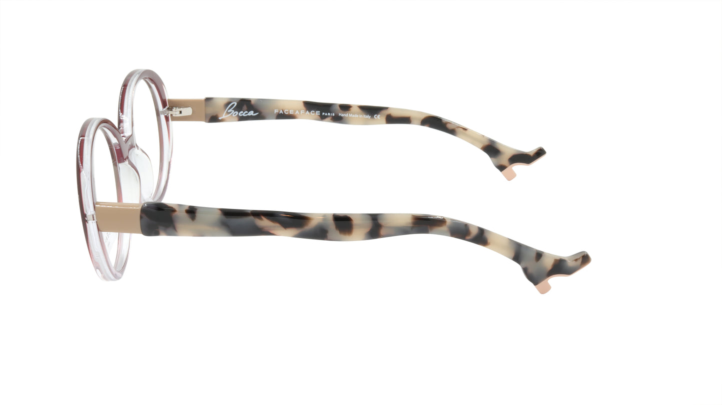 Face A Face Eyeglasses Frame BOCCA LOVA 3 Col. 449 Acetate Burgundy Crystal Camo