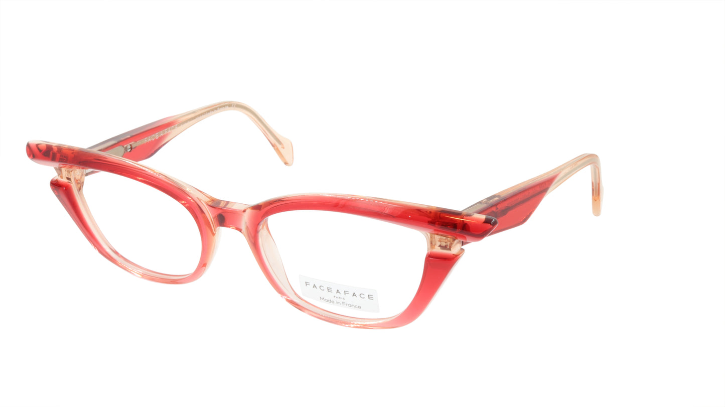 Face A Face Eyeglasses Frame STARS 1 Col. 2465 Acetate Transparent Raspberry