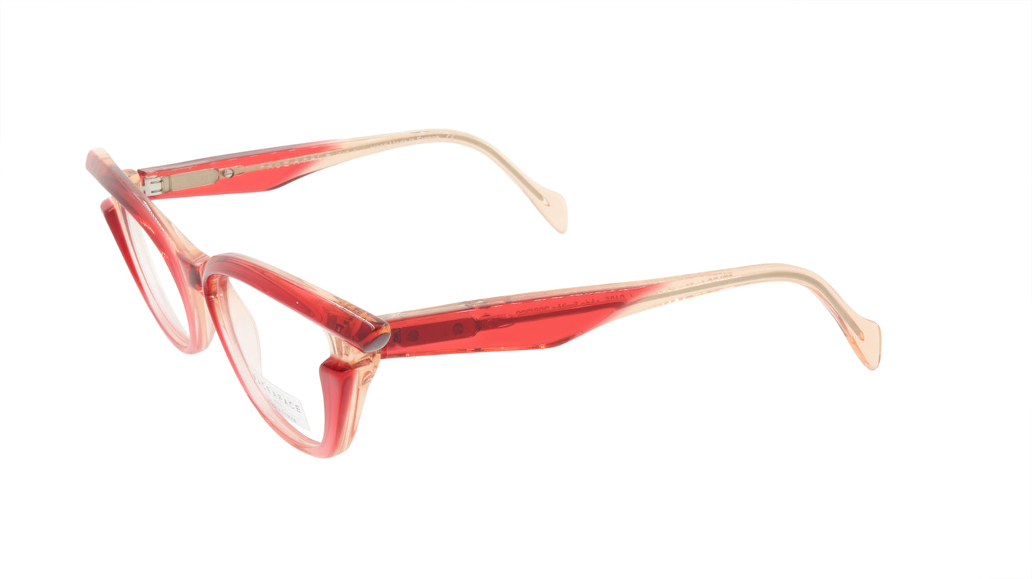 Face A Face Eyeglasses Frame STARS 1 Col. 2465 Acetate Transparent Raspberry