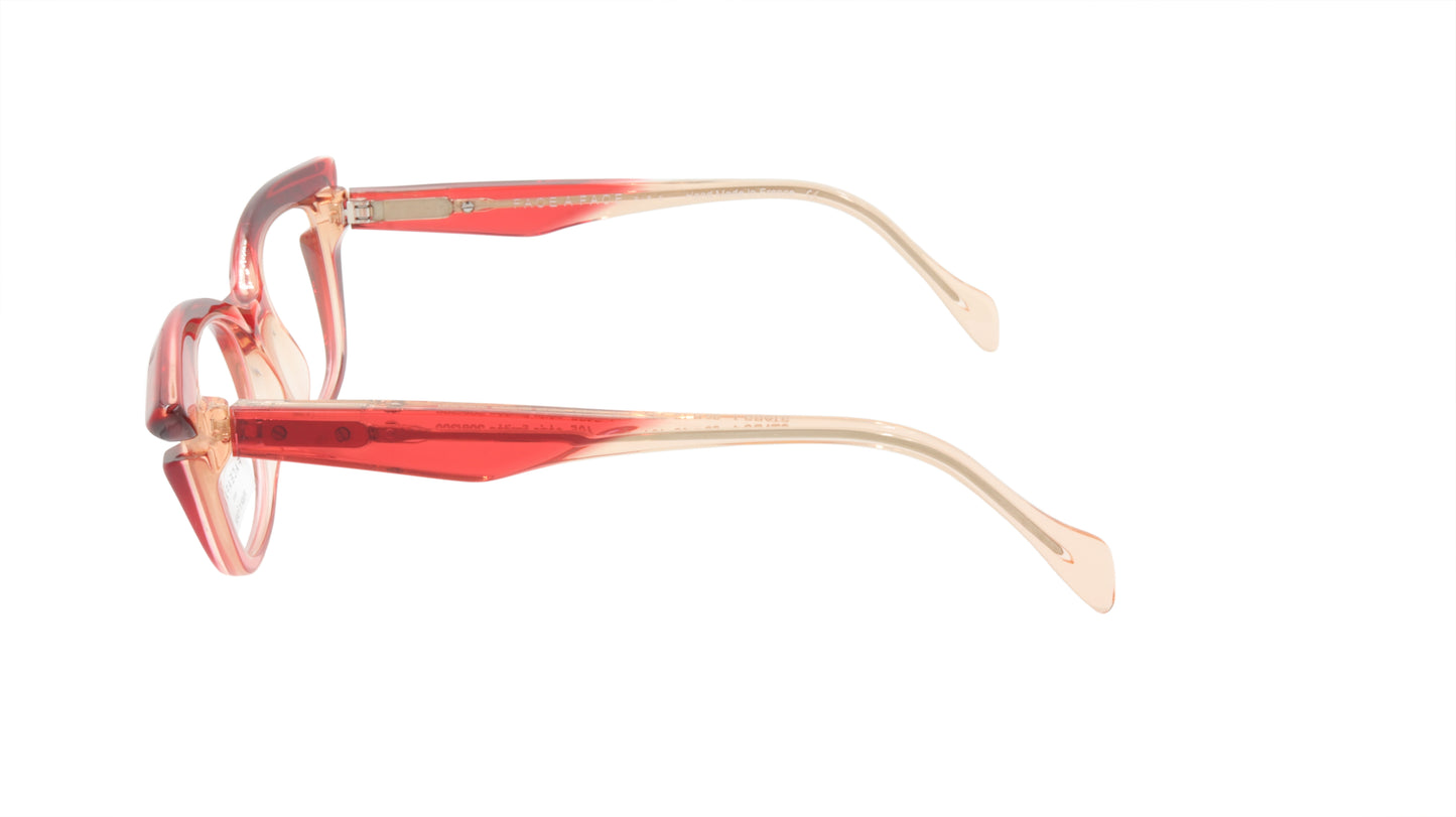 Face A Face Eyeglasses Frame STARS 1 Col. 2465 Acetate Transparent Raspberry