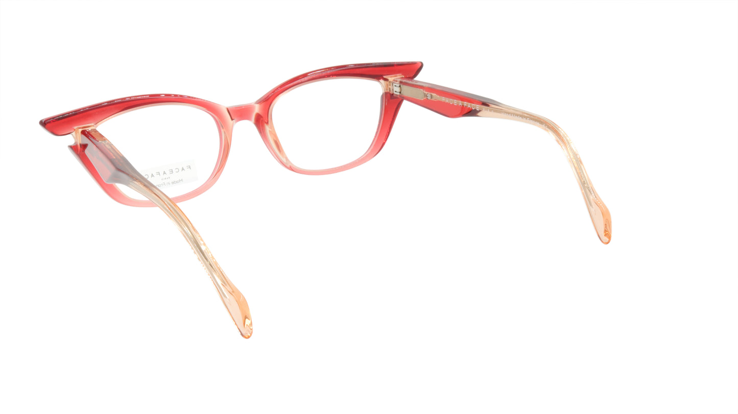 Face A Face Eyeglasses Frame STARS 1 Col. 2465 Acetate Transparent Raspberry