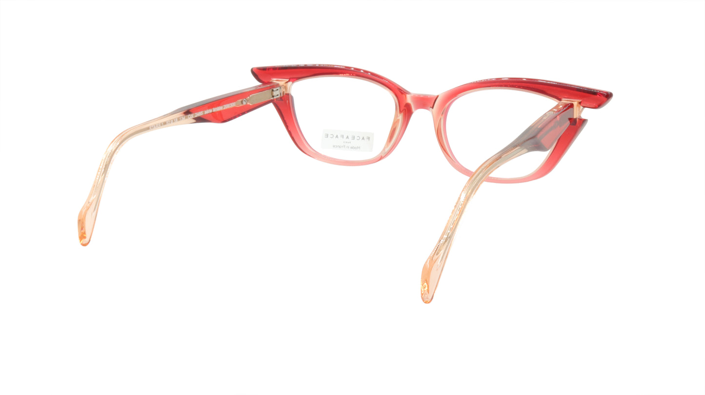 Face A Face Eyeglasses Frame STARS 1 Col. 2465 Acetate Transparent Raspberry