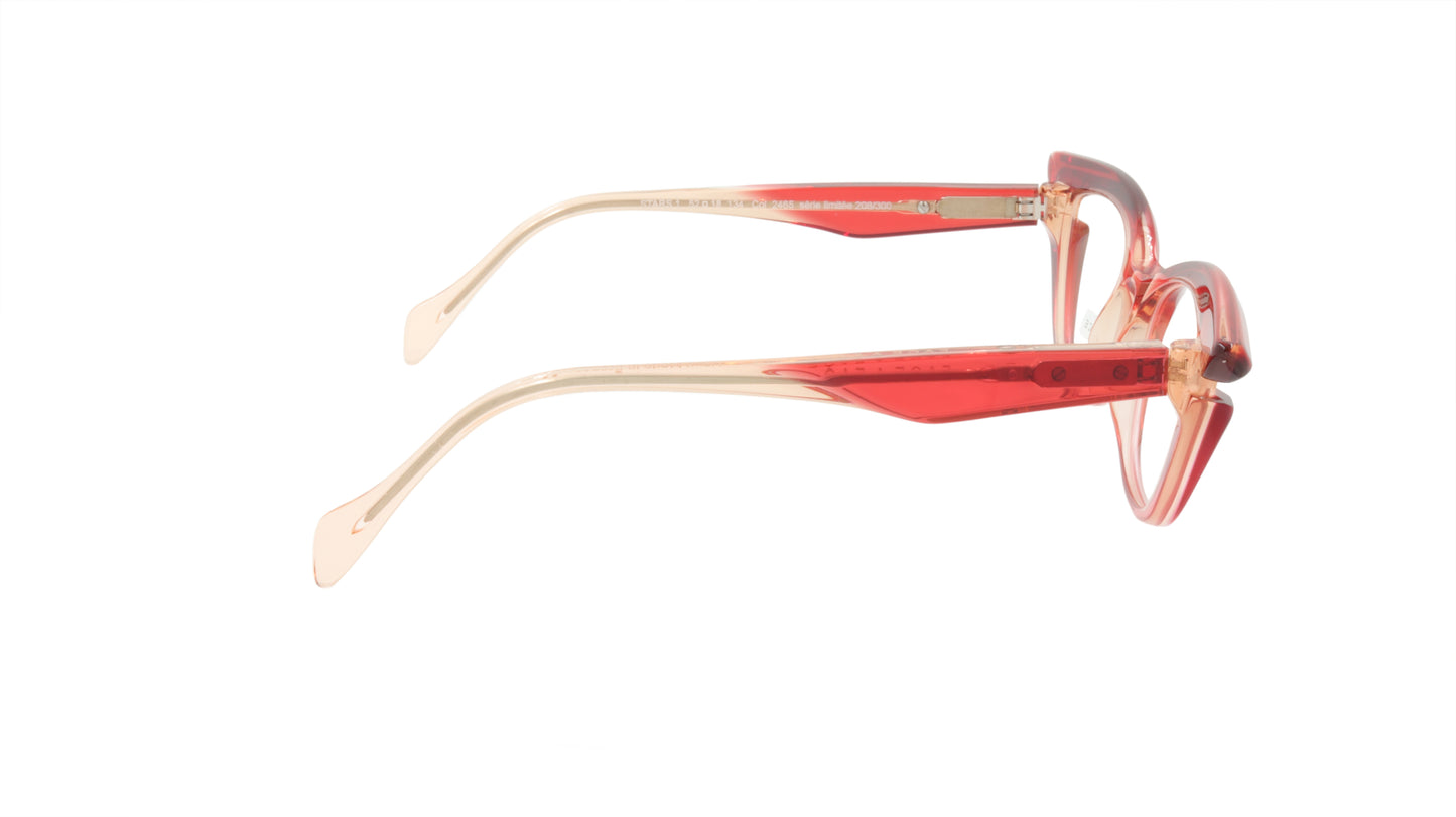 Face A Face Eyeglasses Frame STARS 1 Col. 2465 Acetate Transparent Raspberry
