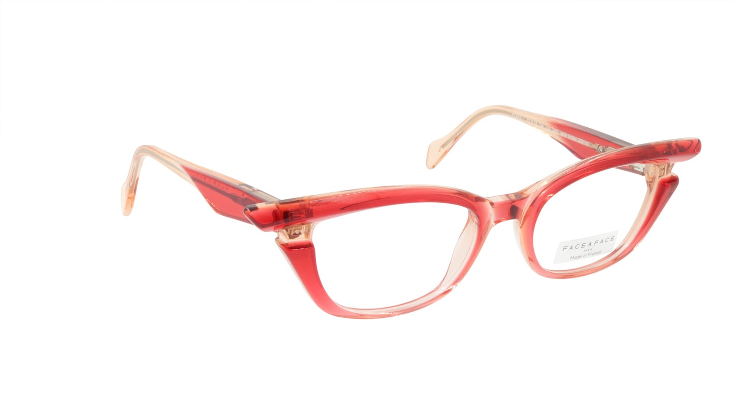 Face A Face Eyeglasses Frame STARS 1 Col. 2465 Acetate Transparent Raspberry