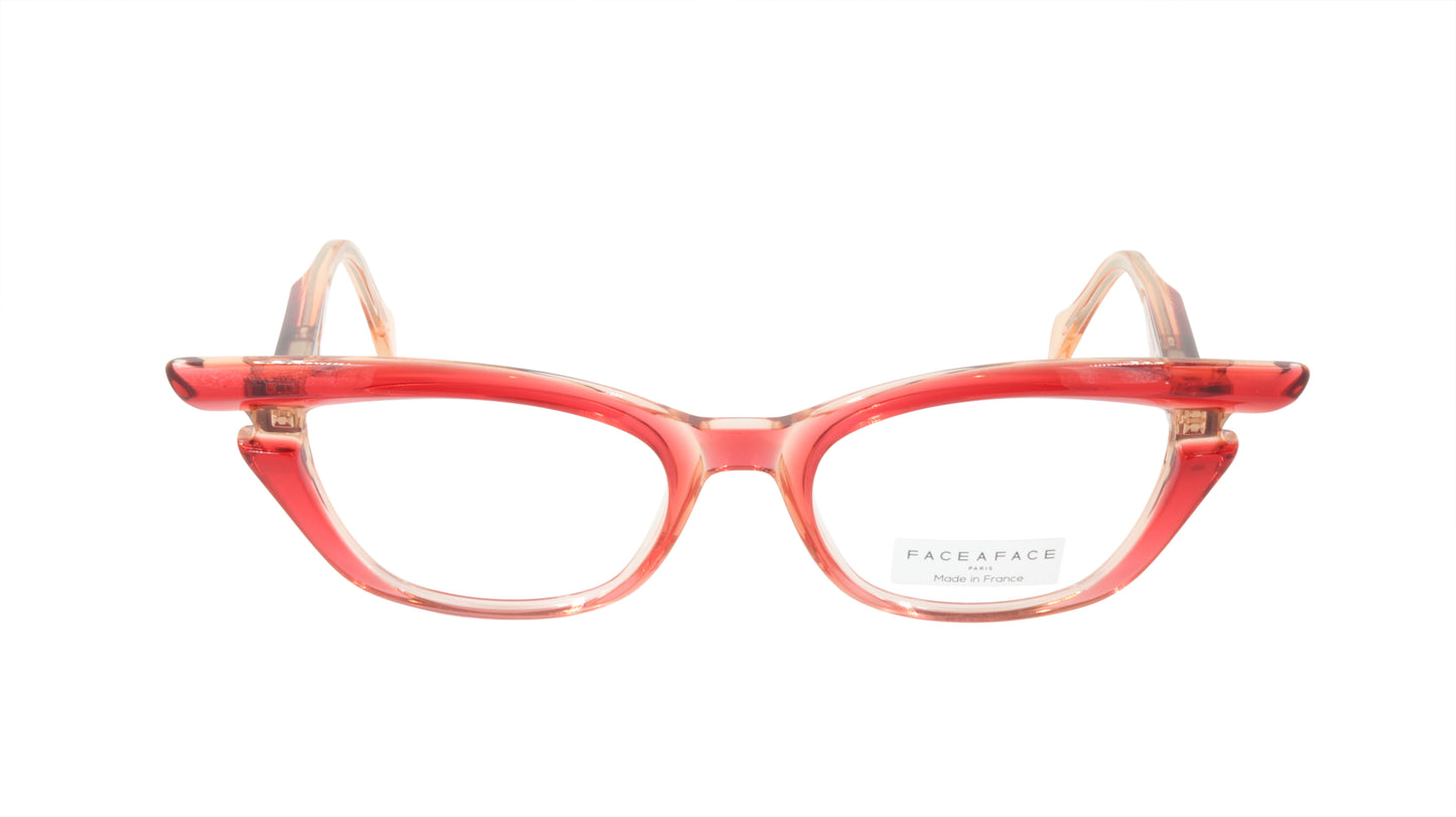 Face A Face Eyeglasses Frame STARS 1 Col. 2465 Acetate Transparent Raspberry