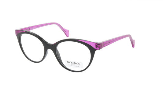 Face A Face Eyeglasses Frame JODIE 2 Col. 100 Acetate Matte Black Electric Viole