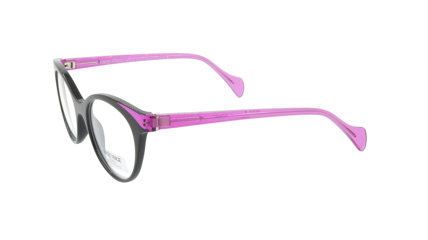 Face A Face Eyeglasses Frame JODIE 2 Col. 100 Acetate Matte Black Electric Viole