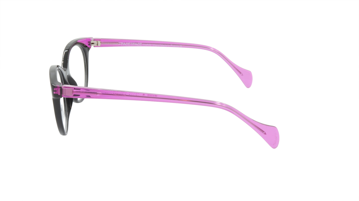 Face A Face Eyeglasses Frame JODIE 2 Col. 100 Acetate Matte Black Electric Viole