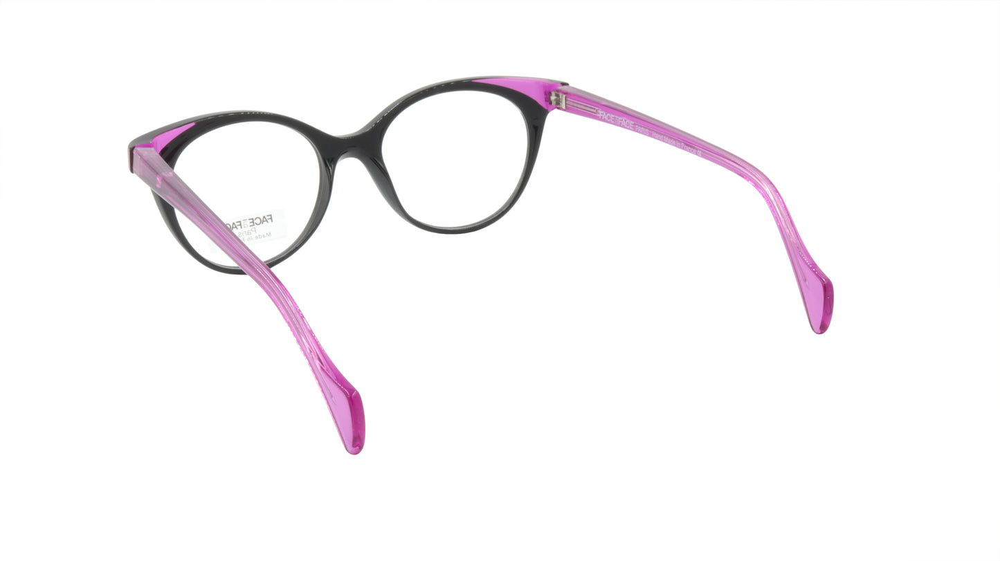Face A Face Eyeglasses Frame JODIE 2 Col. 100 Acetate Matte Black Electric Viole