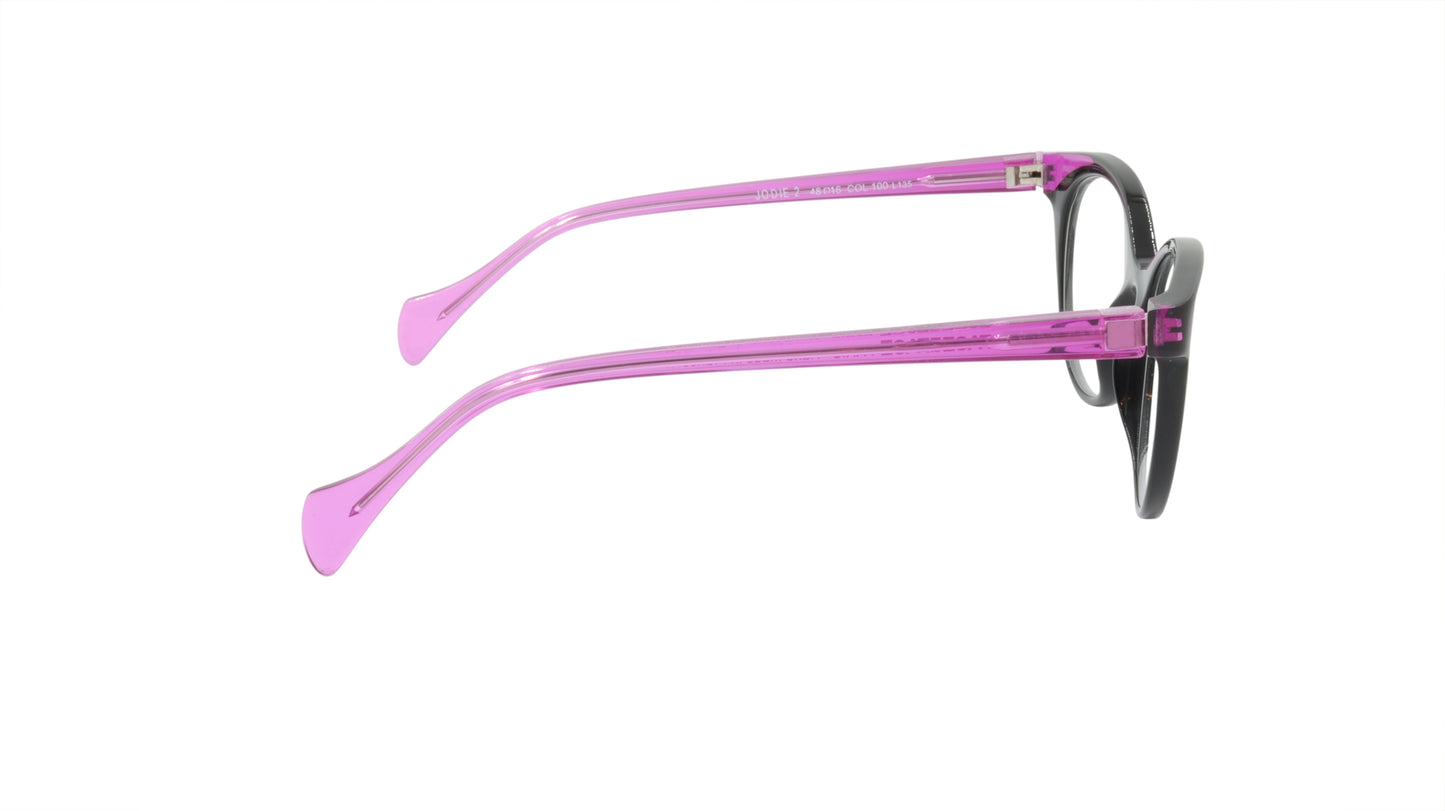 Face A Face Eyeglasses Frame JODIE 2 Col. 100 Acetate Matte Black Electric Viole