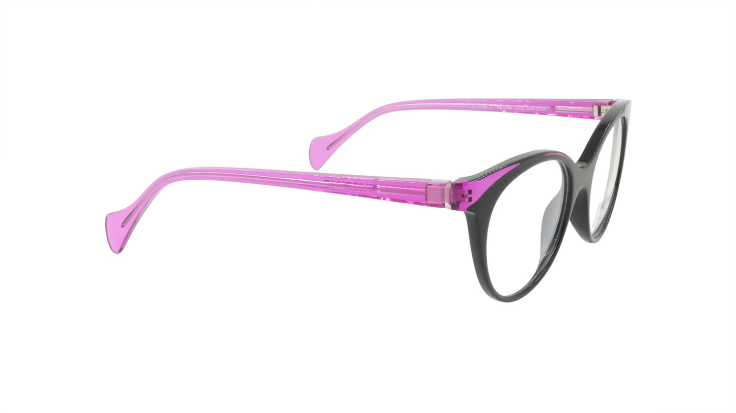 Face A Face Eyeglasses Frame JODIE 2 Col. 100 Acetate Matte Black Electric Viole