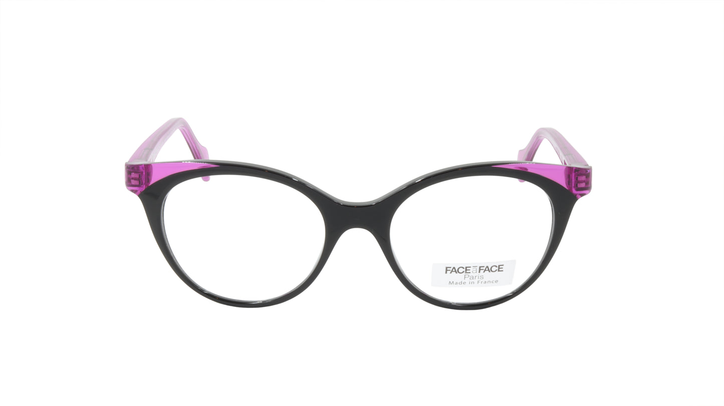 Face A Face Eyeglasses Frame JODIE 2 Col. 100 Acetate Matte Black Electric Viole