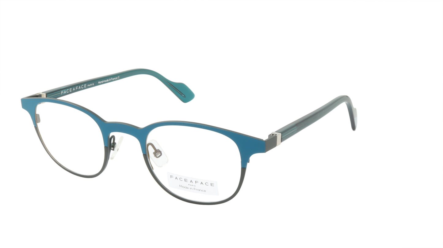 Face A Face Eyeglasses Frame HARRY 2 Col. 9446 Acetate Metal Duck Blue Dark Gree