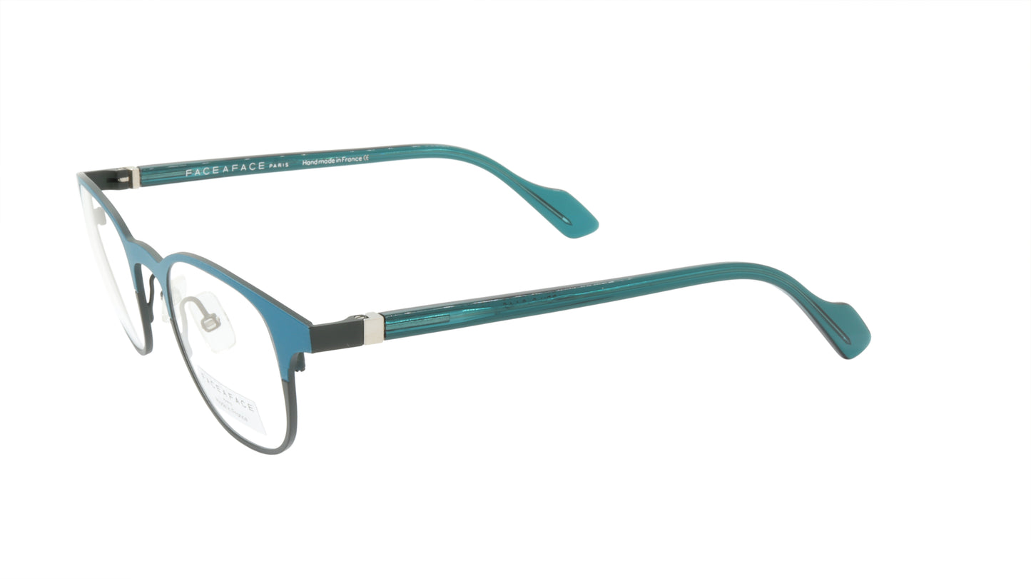 Face A Face Eyeglasses Frame HARRY 2 Col. 9446 Acetate Metal Duck Blue Dark Gree