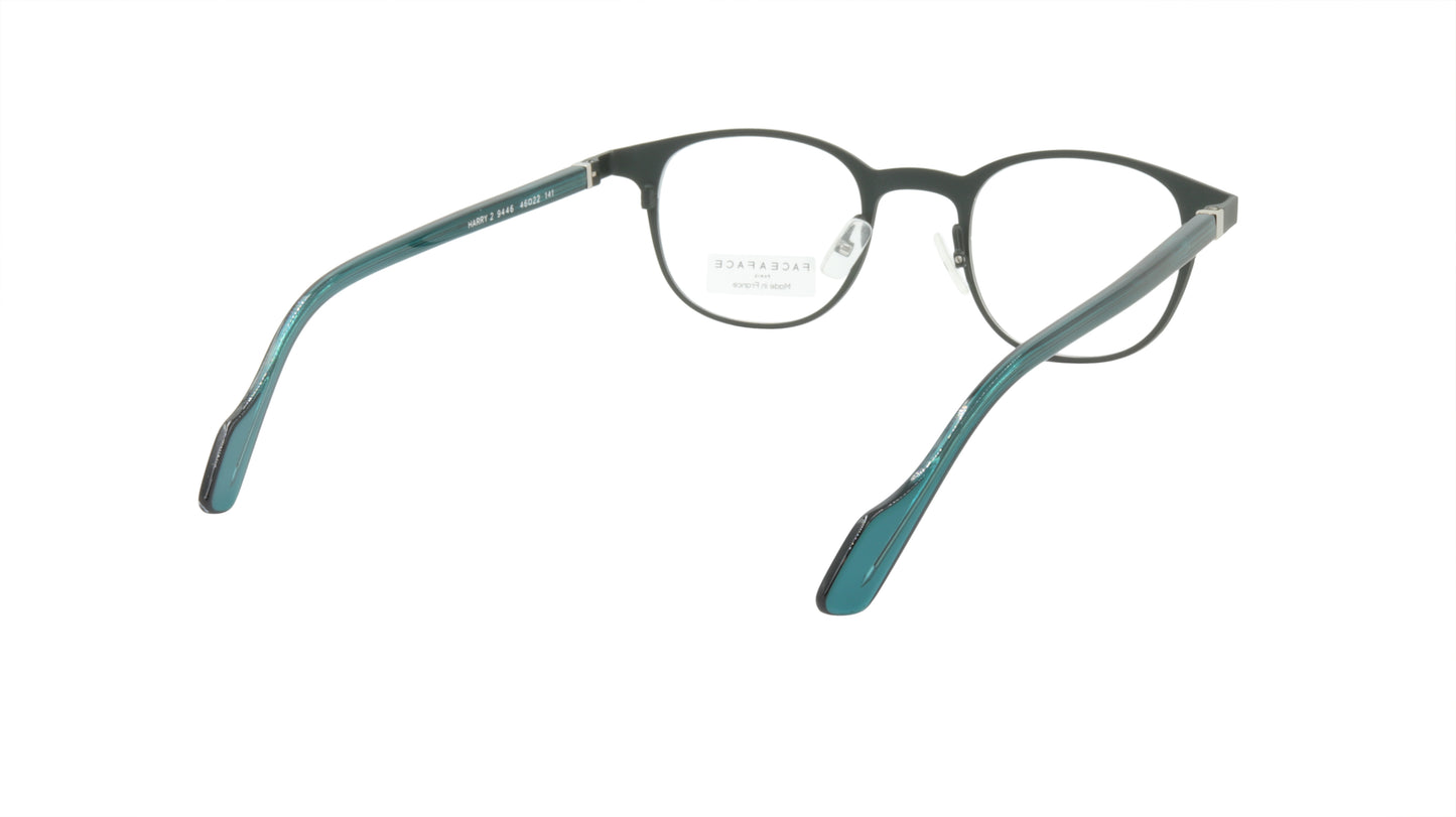 Face A Face Eyeglasses Frame HARRY 2 Col. 9446 Acetate Metal Duck Blue Dark Gree