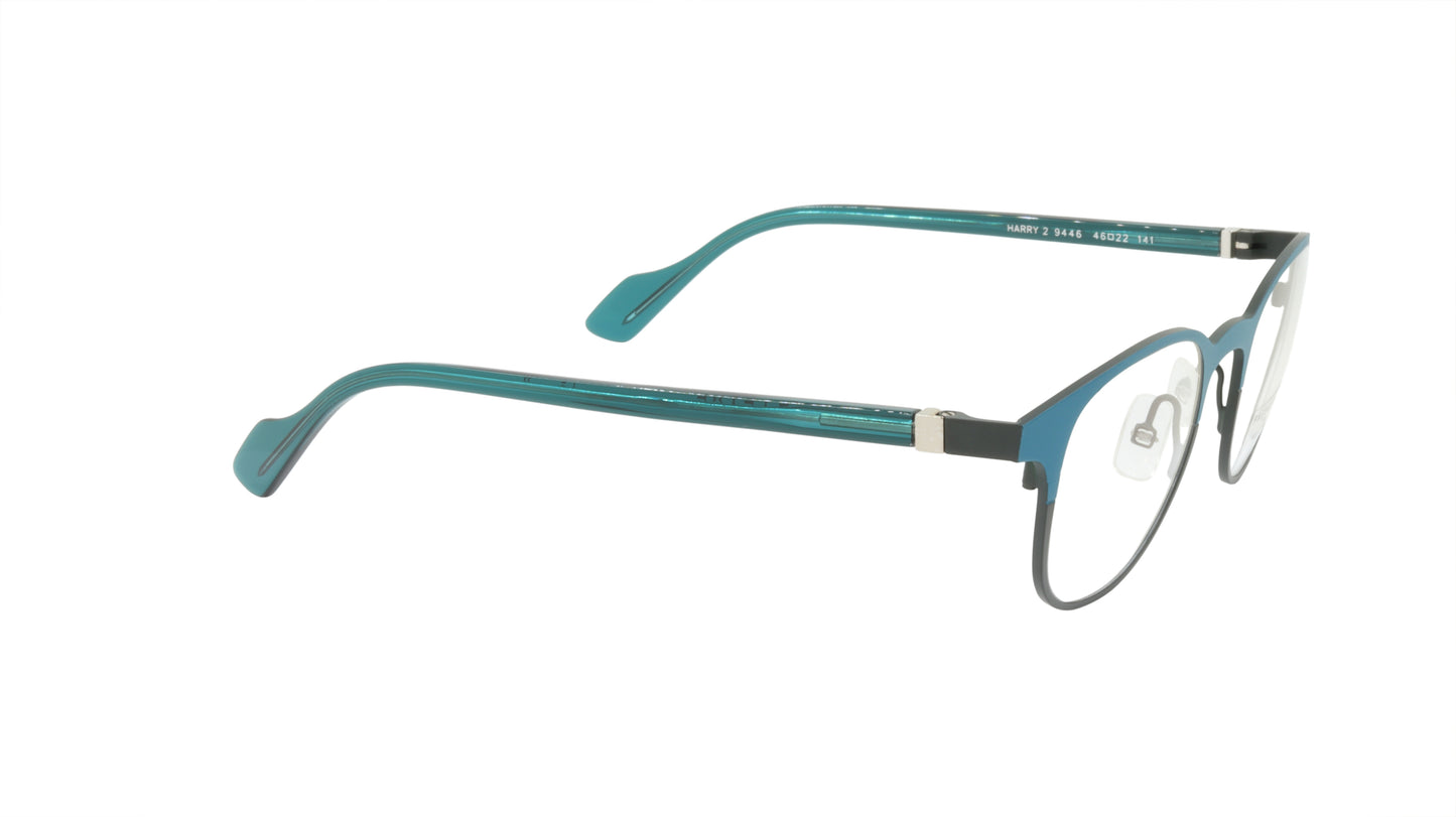 Face A Face Eyeglasses Frame HARRY 2 Col. 9446 Acetate Metal Duck Blue Dark Gree