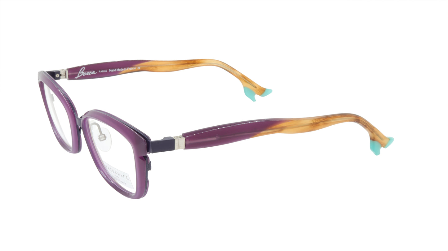 Face A Face Eyeglasses Frame BOCCA STAR 1 Col. 9130 Acetate Dark Violet Dark Plu