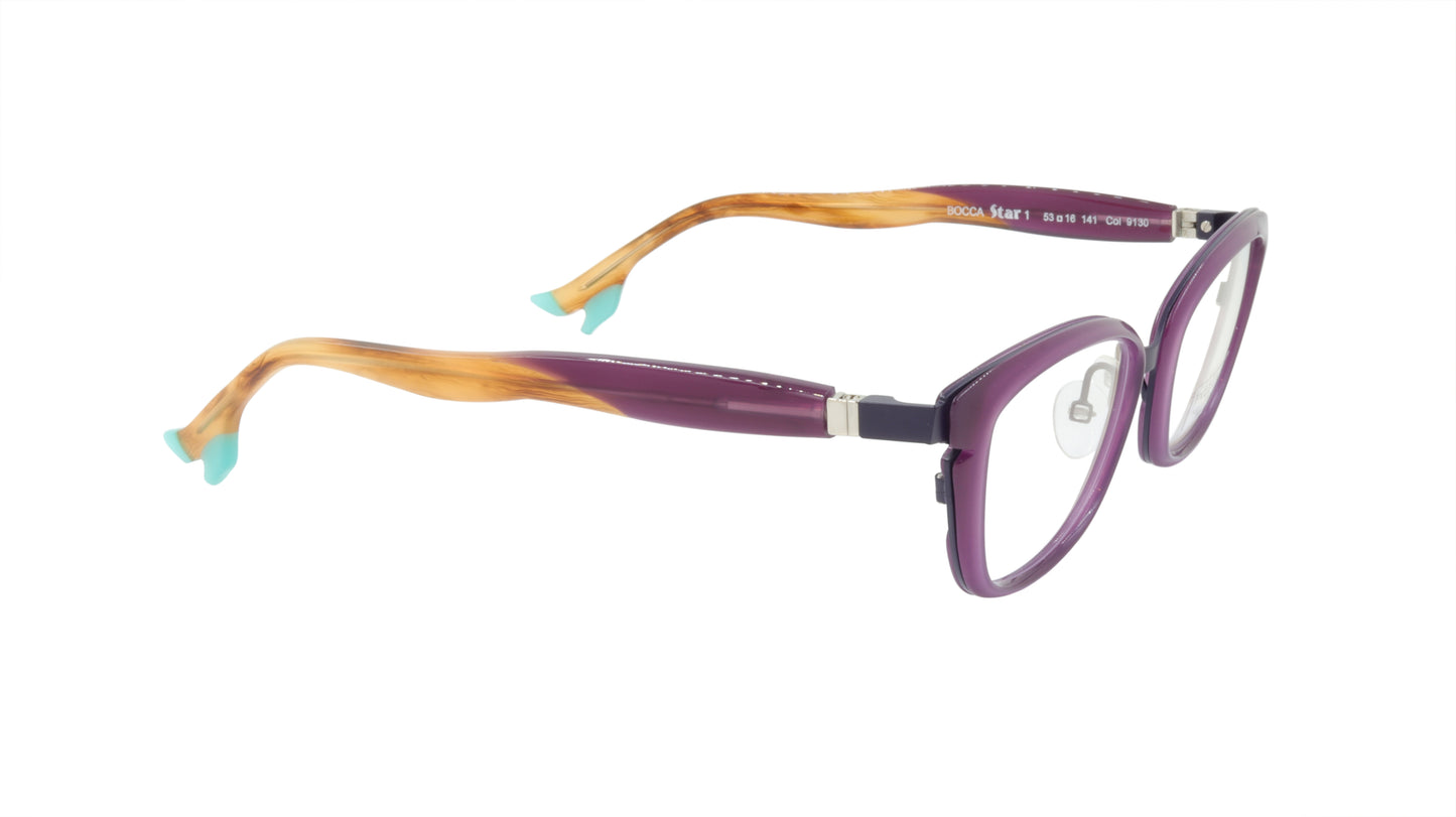 Face A Face Eyeglasses Frame BOCCA STAR 1 Col. 9130 Acetate Dark Violet Dark Plu