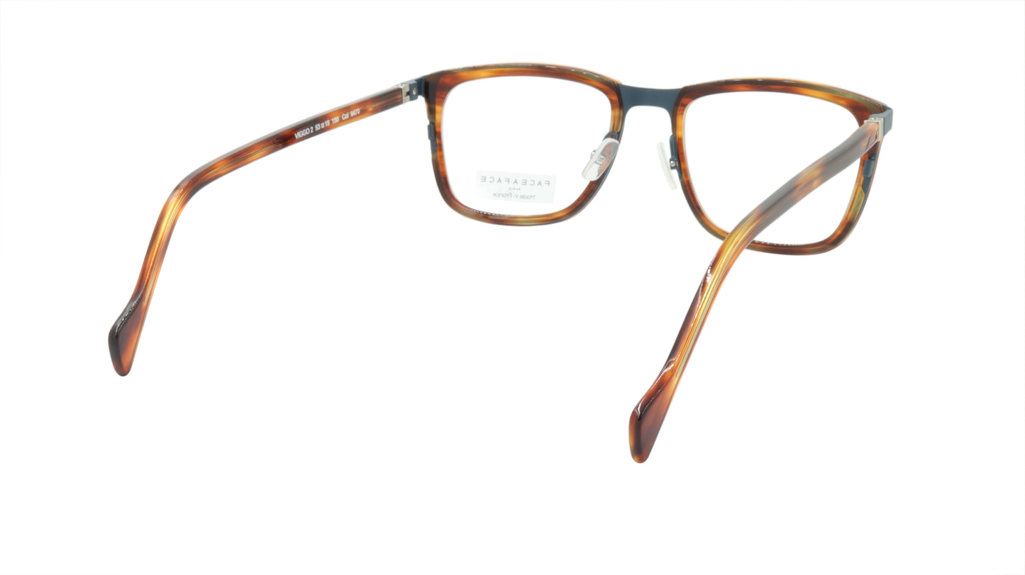 Face A Face Eyeglasses Frame VIGGO 2 Col. 9470 Acetate Metal Blue Grey Brown Hor