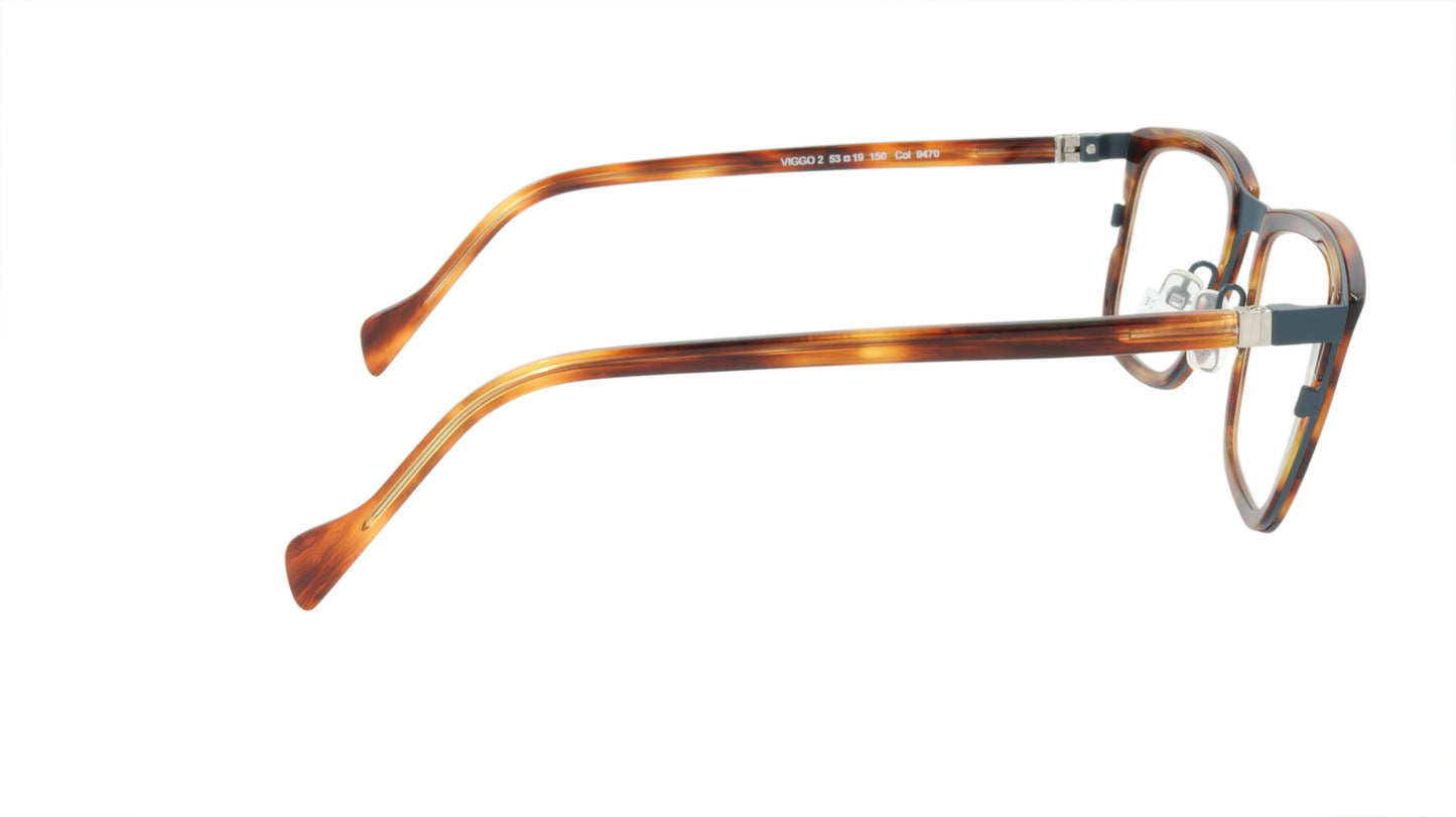 Face A Face Eyeglasses Frame VIGGO 2 Col. 9470 Acetate Metal Blue Grey Brown Hor