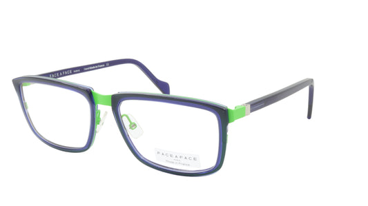 Face A Face Eyeglasses Frame VIGGO 1 Col. 9274 Acetate Metal Fluo Green Ink Blue