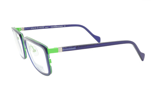 Face A Face Eyeglasses Frame VIGGO 1 Col. 9274 Acetate Metal Fluo Green Ink Blue