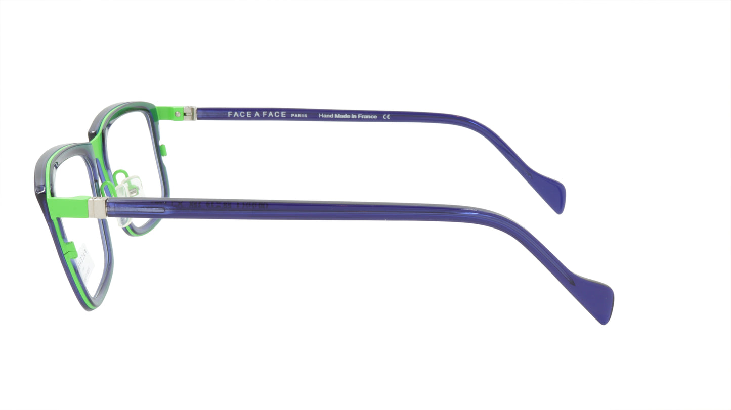 Face A Face Eyeglasses Frame VIGGO 1 Col. 9274 Acetate Metal Fluo Green Ink Blue