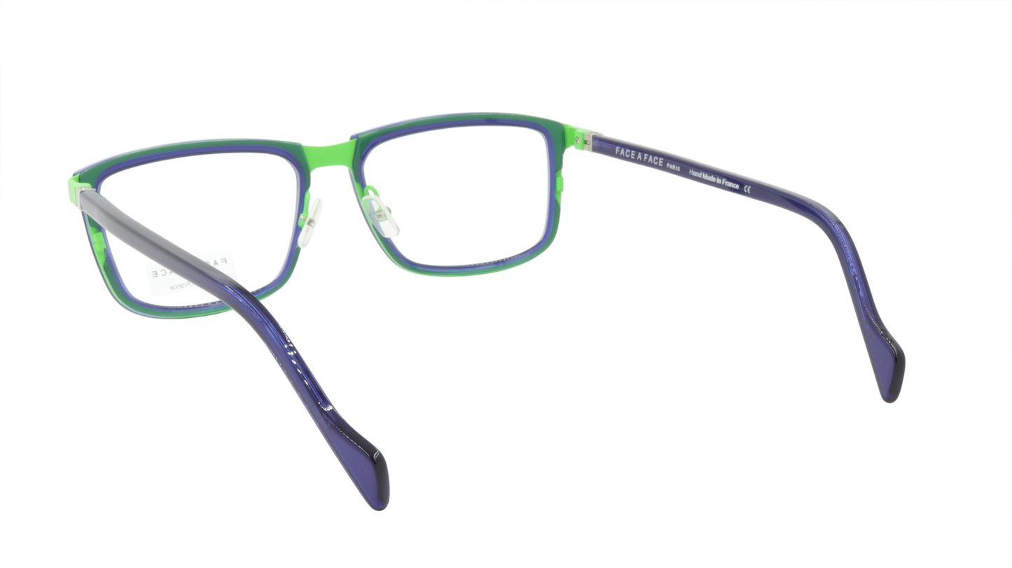 Face A Face Eyeglasses Frame VIGGO 1 Col. 9274 Acetate Metal Fluo Green Ink Blue