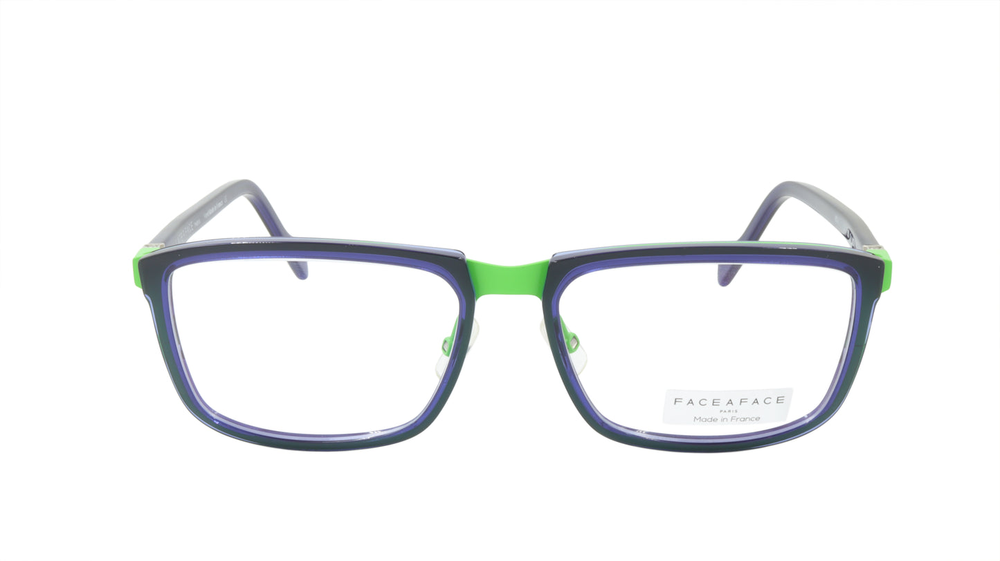 Face A Face Eyeglasses Frame VIGGO 1 Col. 9274 Acetate Metal Fluo Green Ink Blue