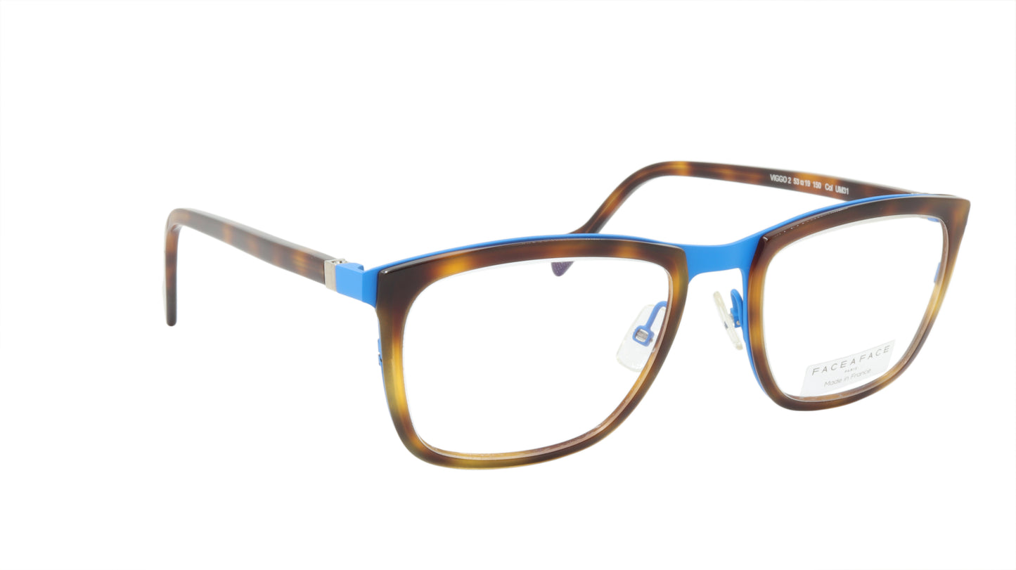 Face A Face Eyeglasses Frame VIGGO 2 Col. UM31 Acetate Metal Ultra Matte Blue