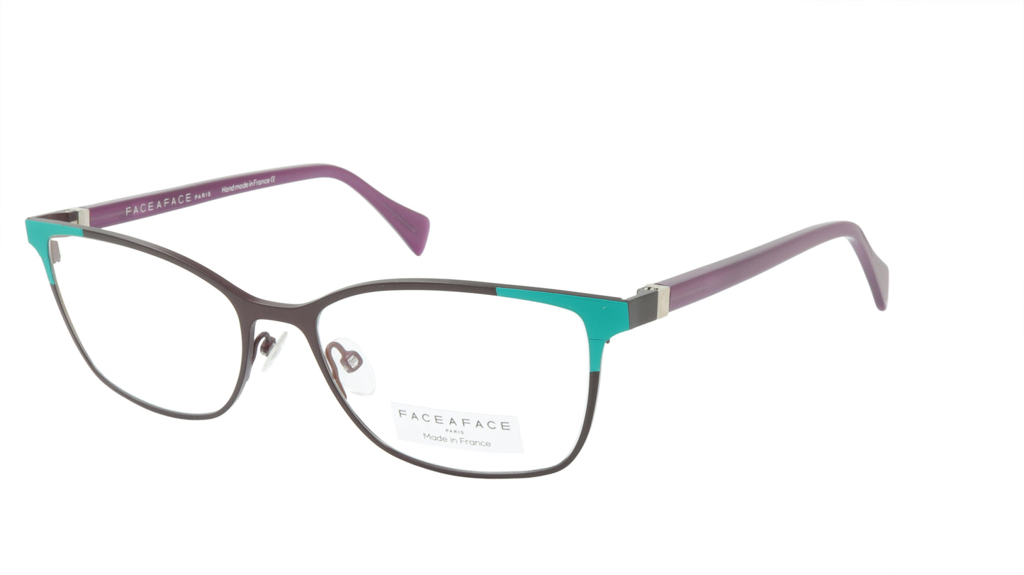 Face A Face Eyeglasses Frame SANDS 3 Col. 9122 Acetate Metal Dark Aubergine Gree